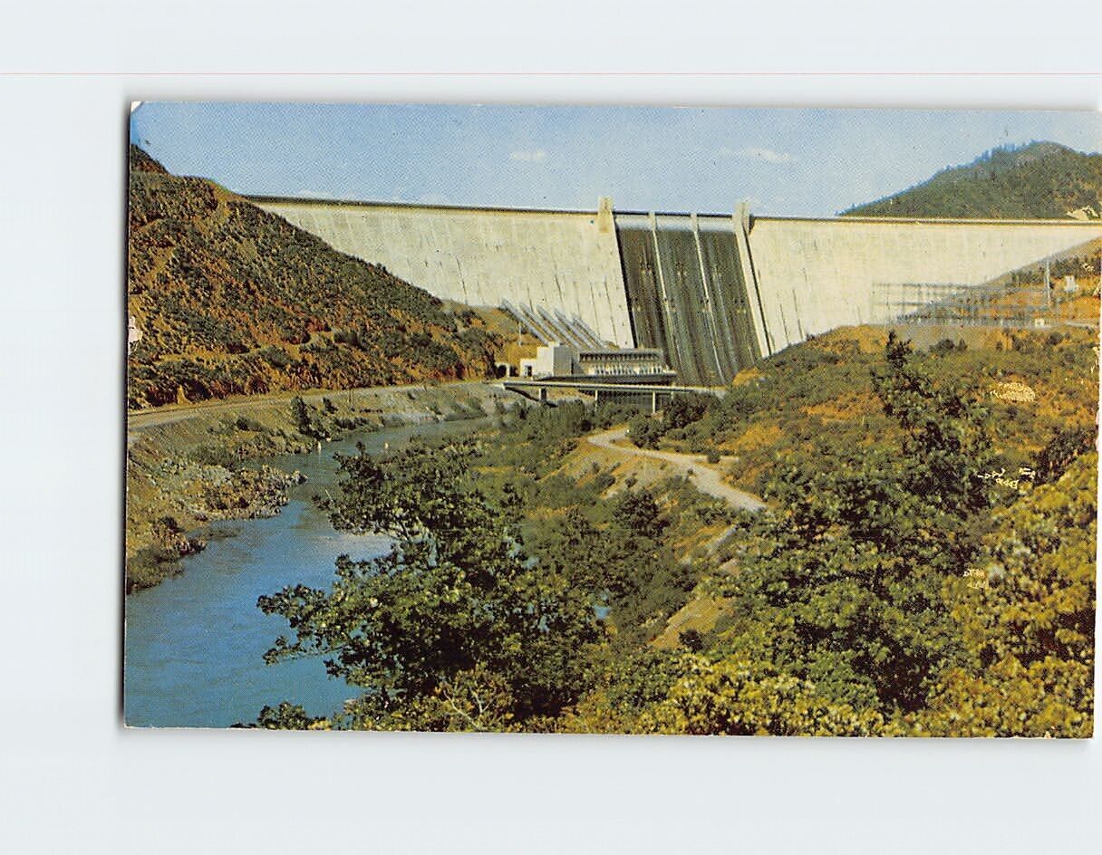 Postcard Downstream Face of Shasta Dam Sacramento River California USA