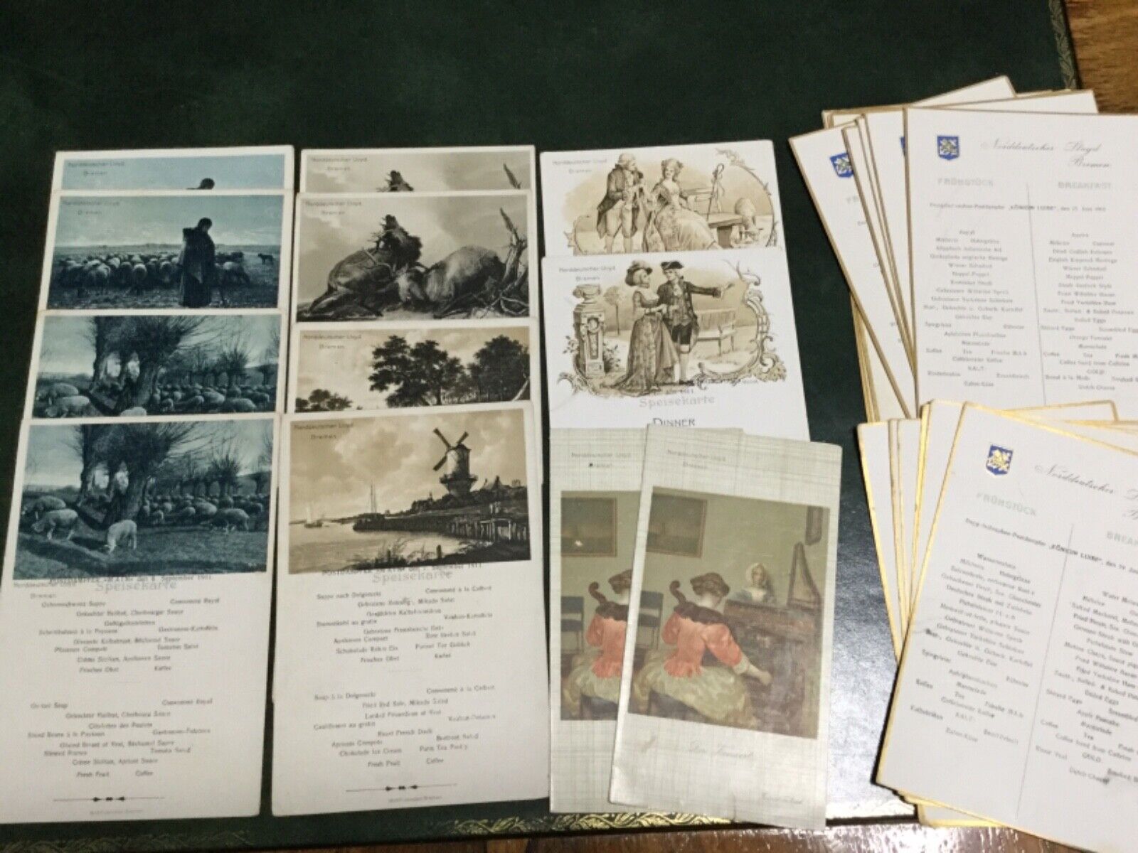 29—— Norddeutscher Lloyd Bremen  1911 Postcards & menus