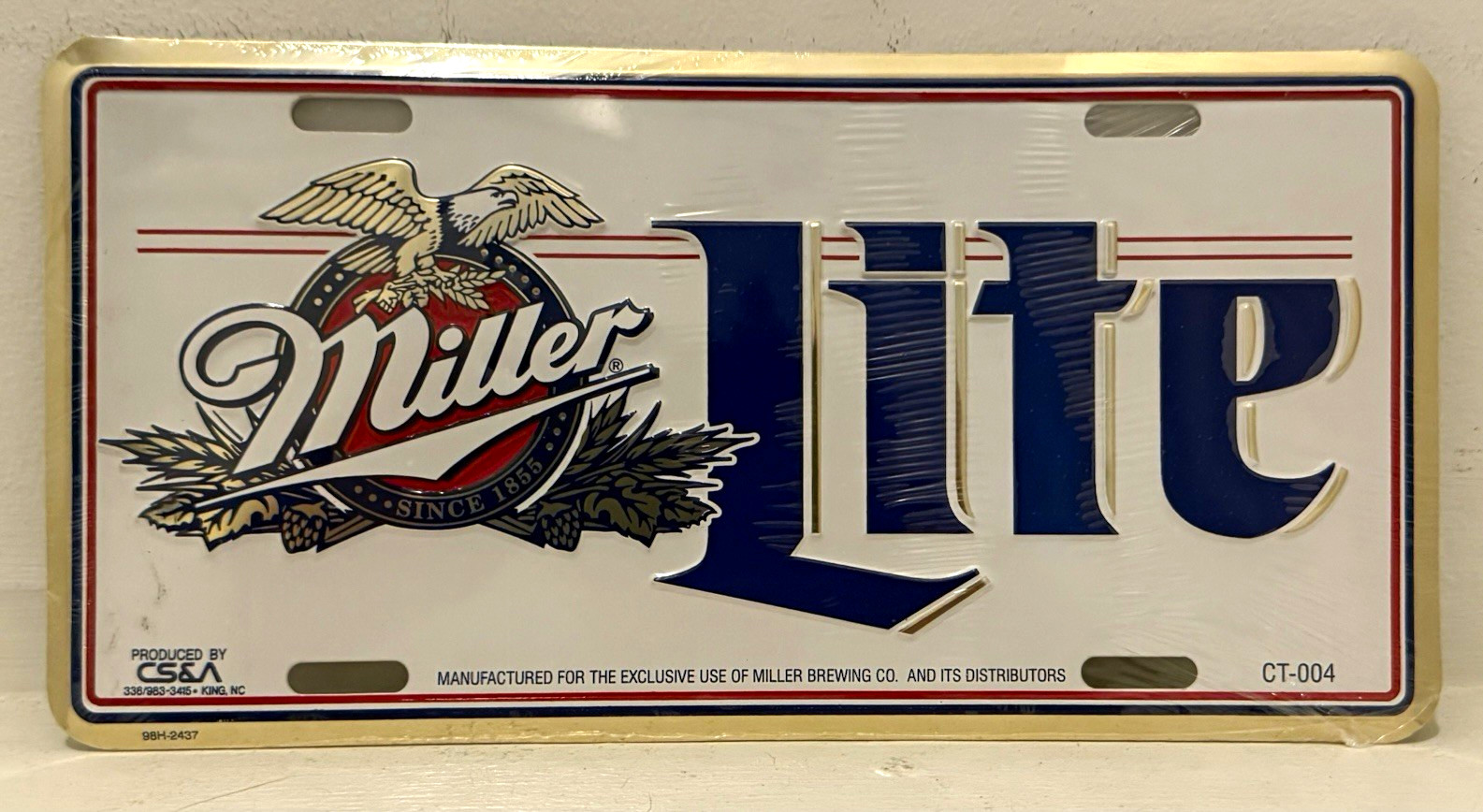 Vintage Miller Lite Beer License Plate