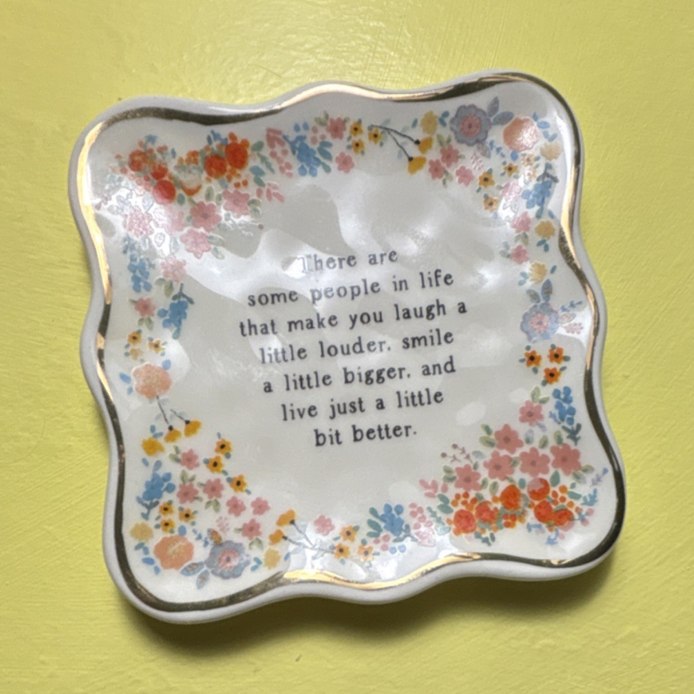 Natural Life Trinket Dish, cute dish, floral trinket dish