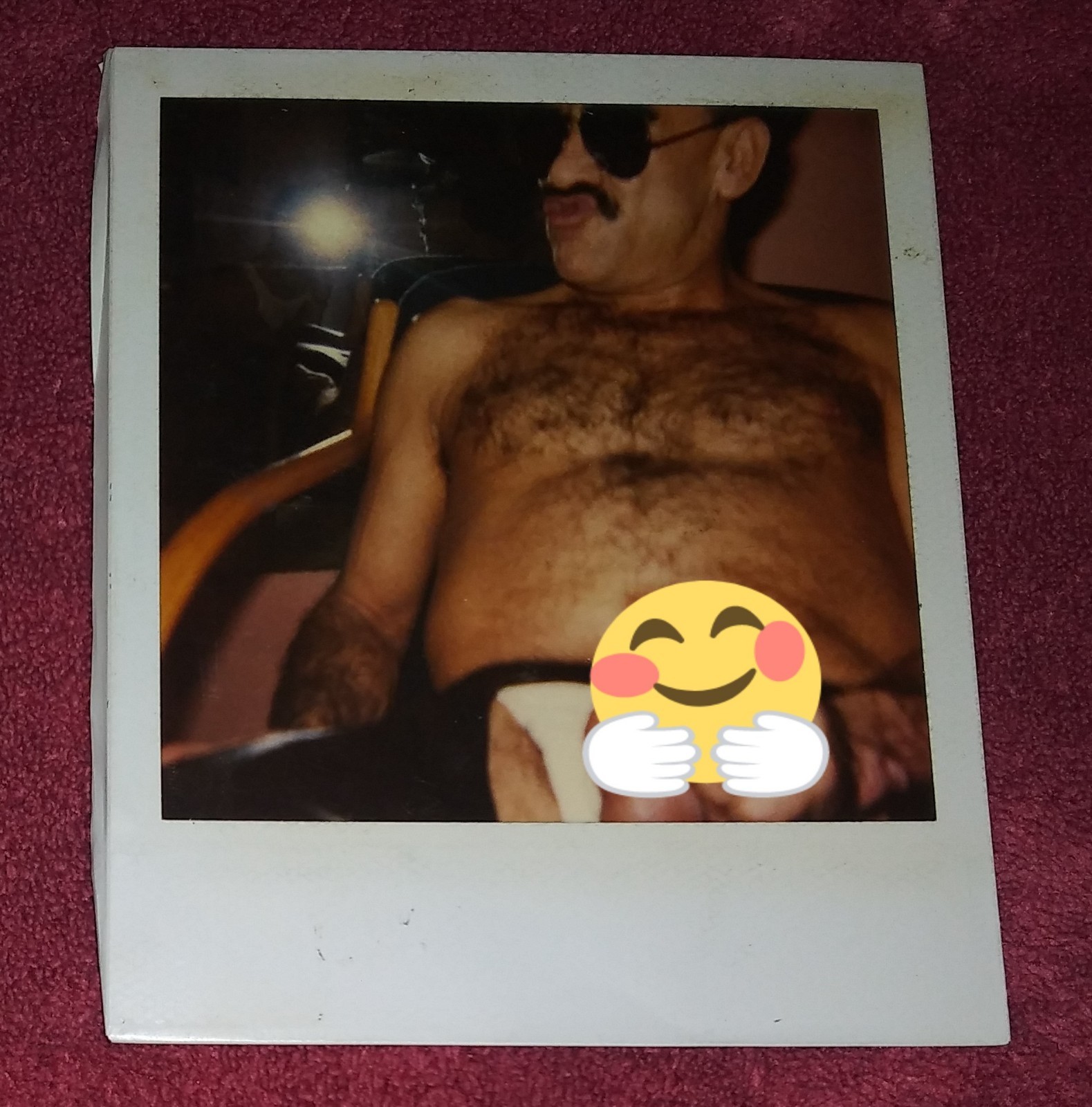 Vintage Original 70\'s Polaroid Photo Lot- Mustached Male Beefcake– Gay Interest