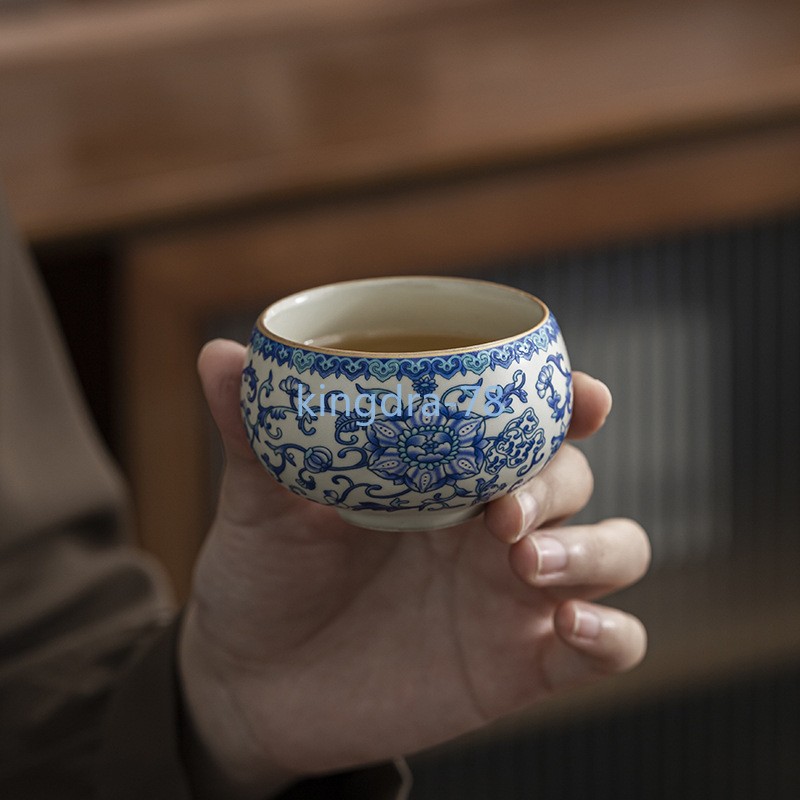 7cm Ceramic Vintage  Master Cup Ru Kiln Ice Crackle Tea Set Tea Ceremony