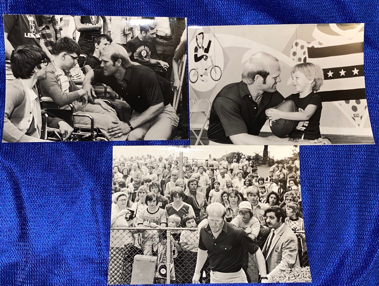 3 Old Candid Photos Terry Bradshaw Pittsburgh Steelers Quarterback Handicap Kids