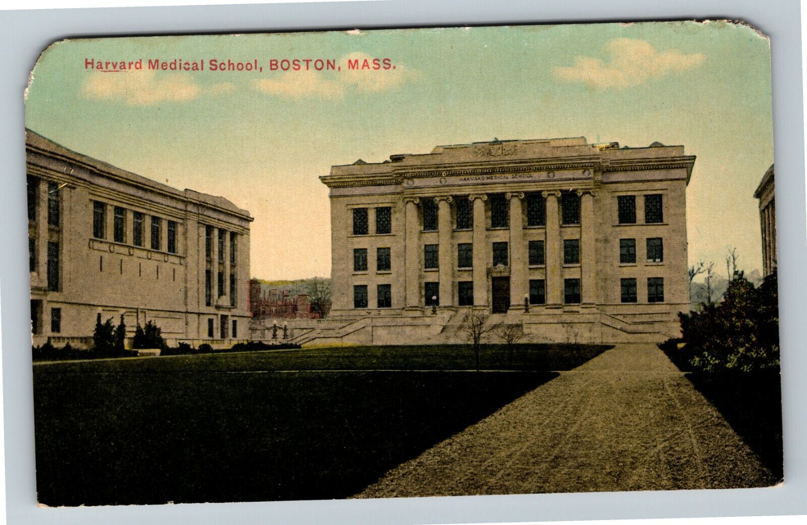 Boston MA, Harvard Medical School, Massachusetts Vintage Postcard