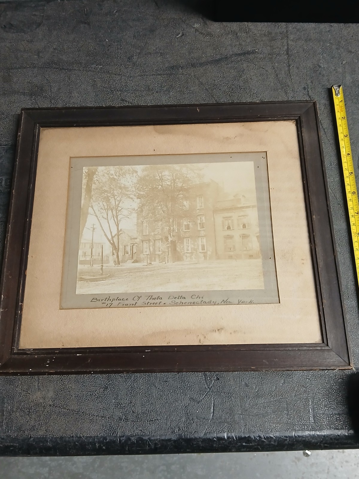 Union College Theta Delta Chi Birthplace Photo & Frame Antique Rare