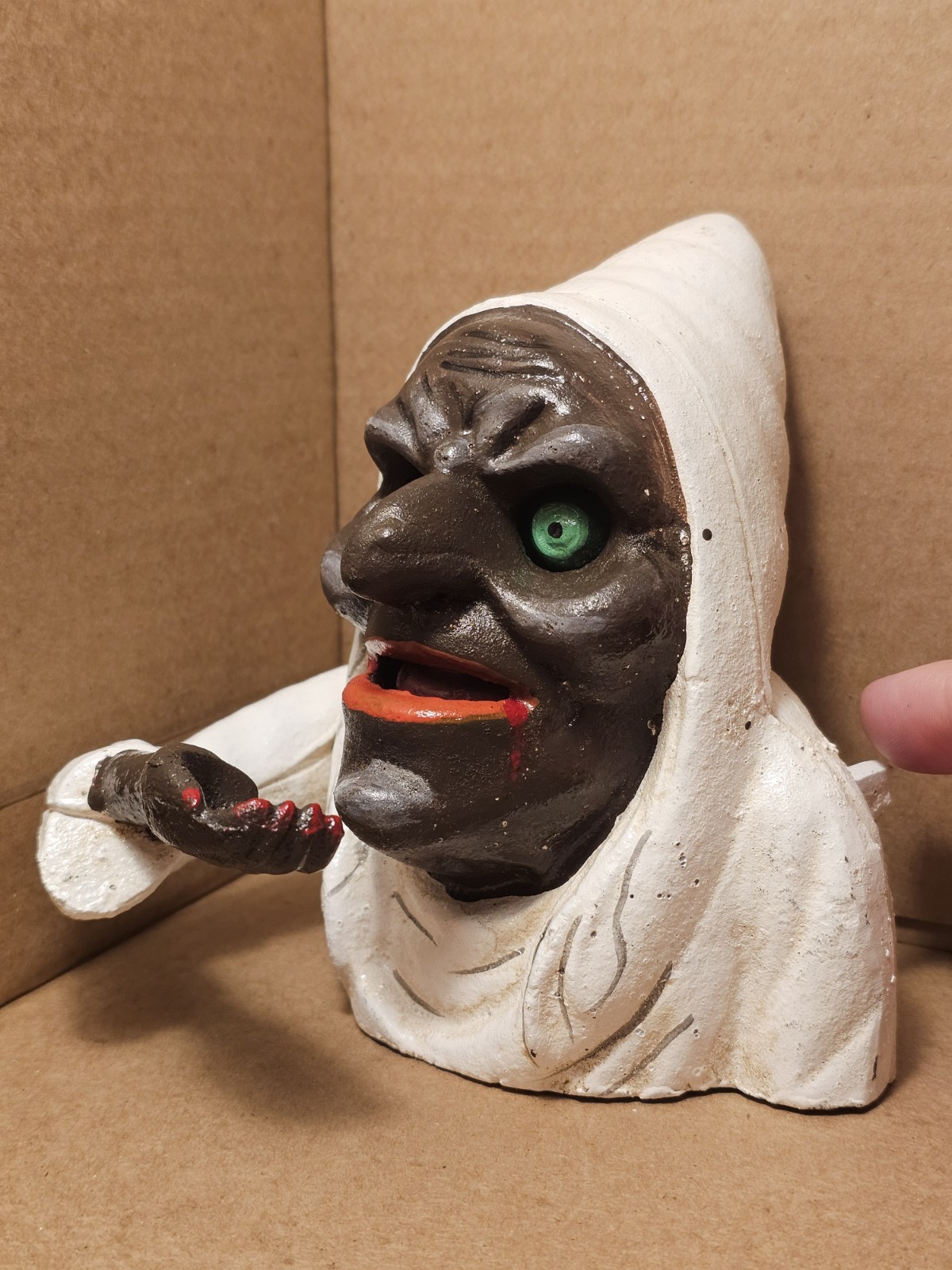 A.C. Williams 1918 Cast Iron Mechanical Witch Bank Antique Vintage Halloween