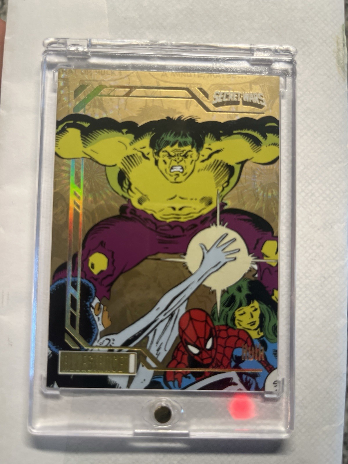 Upper Deck Gold Explosion 1/1 Marvel Secret Wars Hulk Spider-Man Card 2023