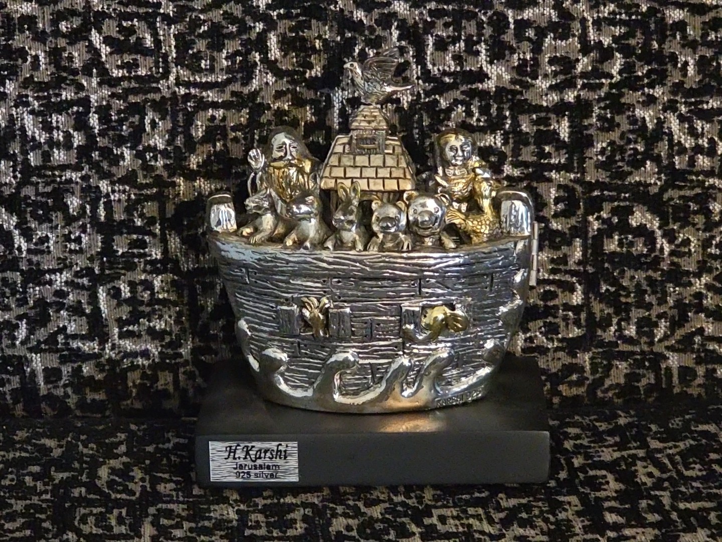SAM PHILIPE JERUSALEM STERLING 925 WEIGHTED SILVER NOAH'S ARK SCULPTURE L.E