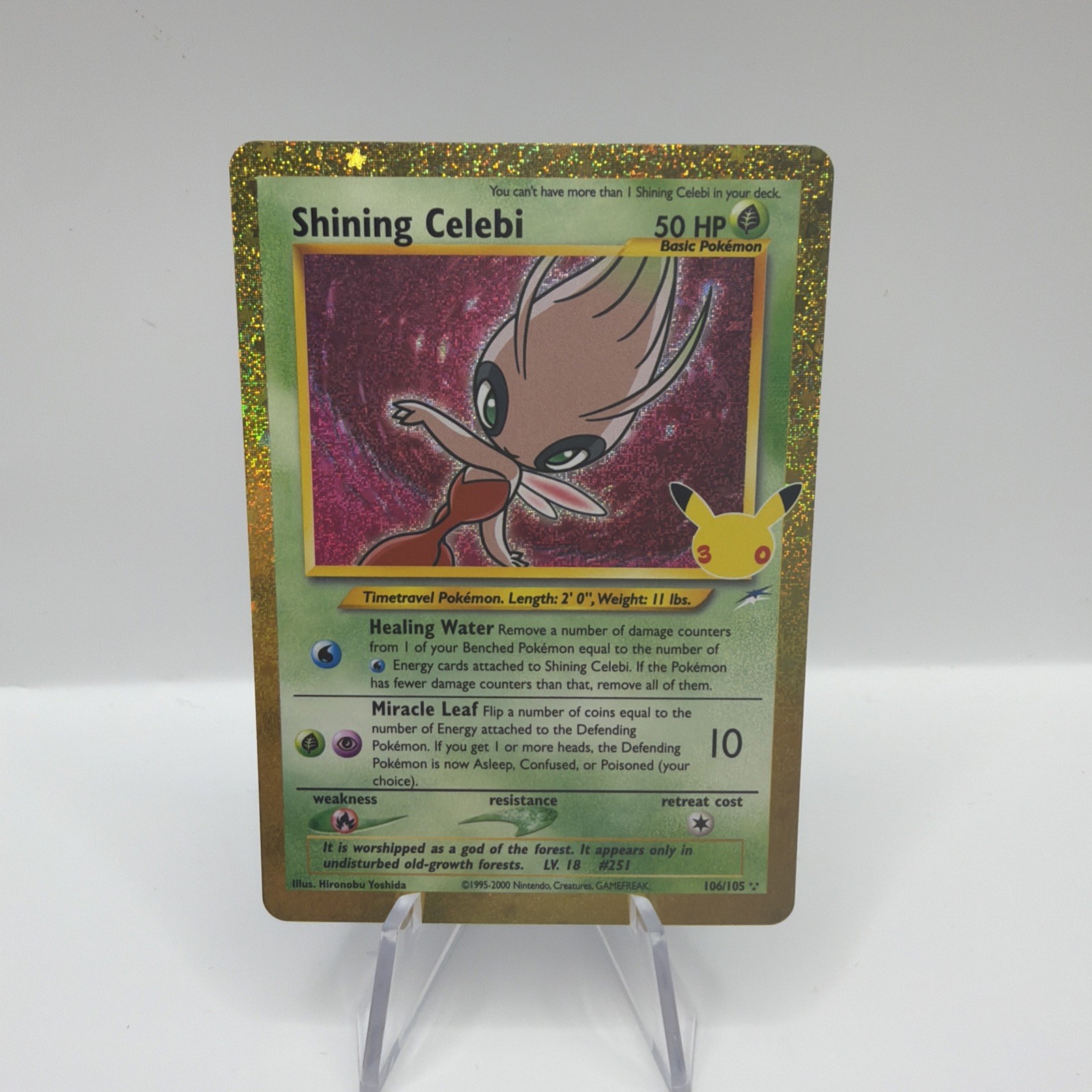 Shining Celebi 106/105 30th Celebrations Holo Rare Pokémon TCG Card 2026 English Shining Celebi 106/105 30th Celebrations Holo Rare Pokémon TCG Card 2026 English