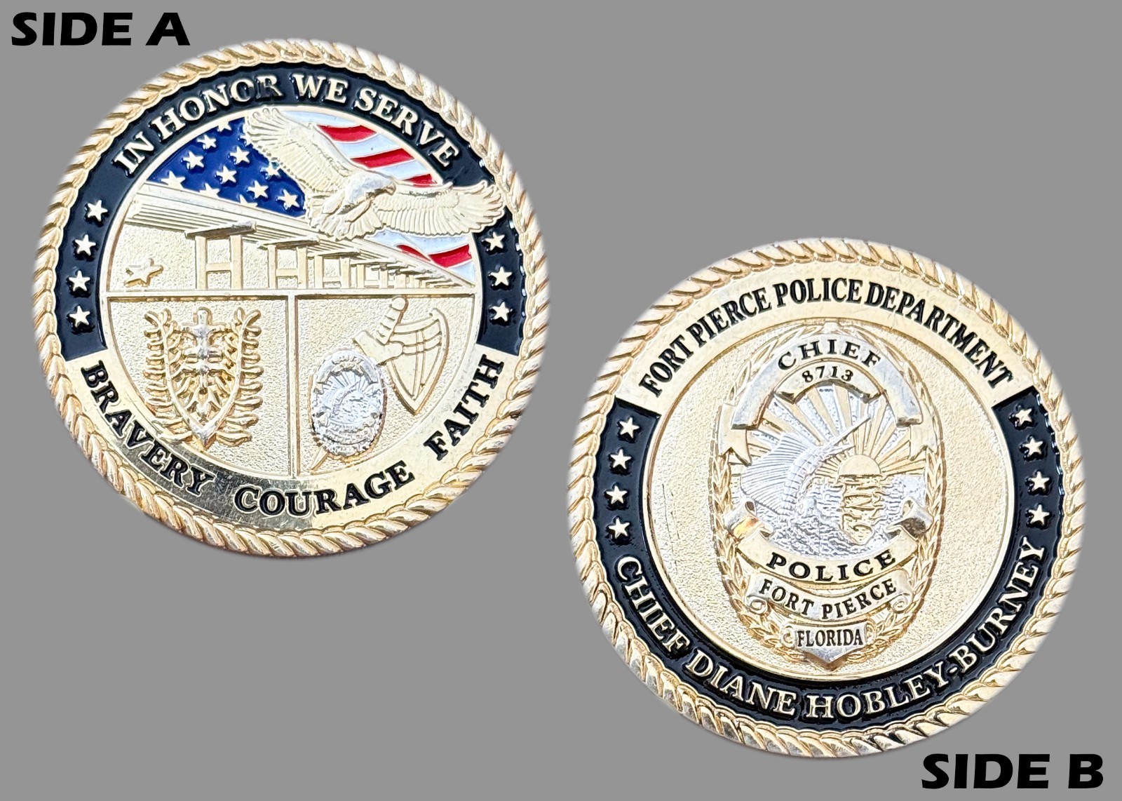 Fort Pierce Police Department Chief Diane Hobley-Burney Challenge Coin  M#9