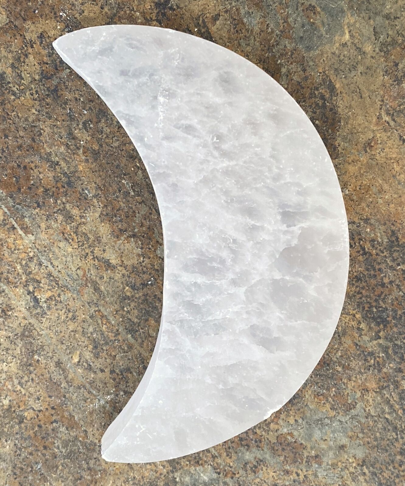 Selenite Crescent Moon Charging Plate  Cleansing Protection 29384E
