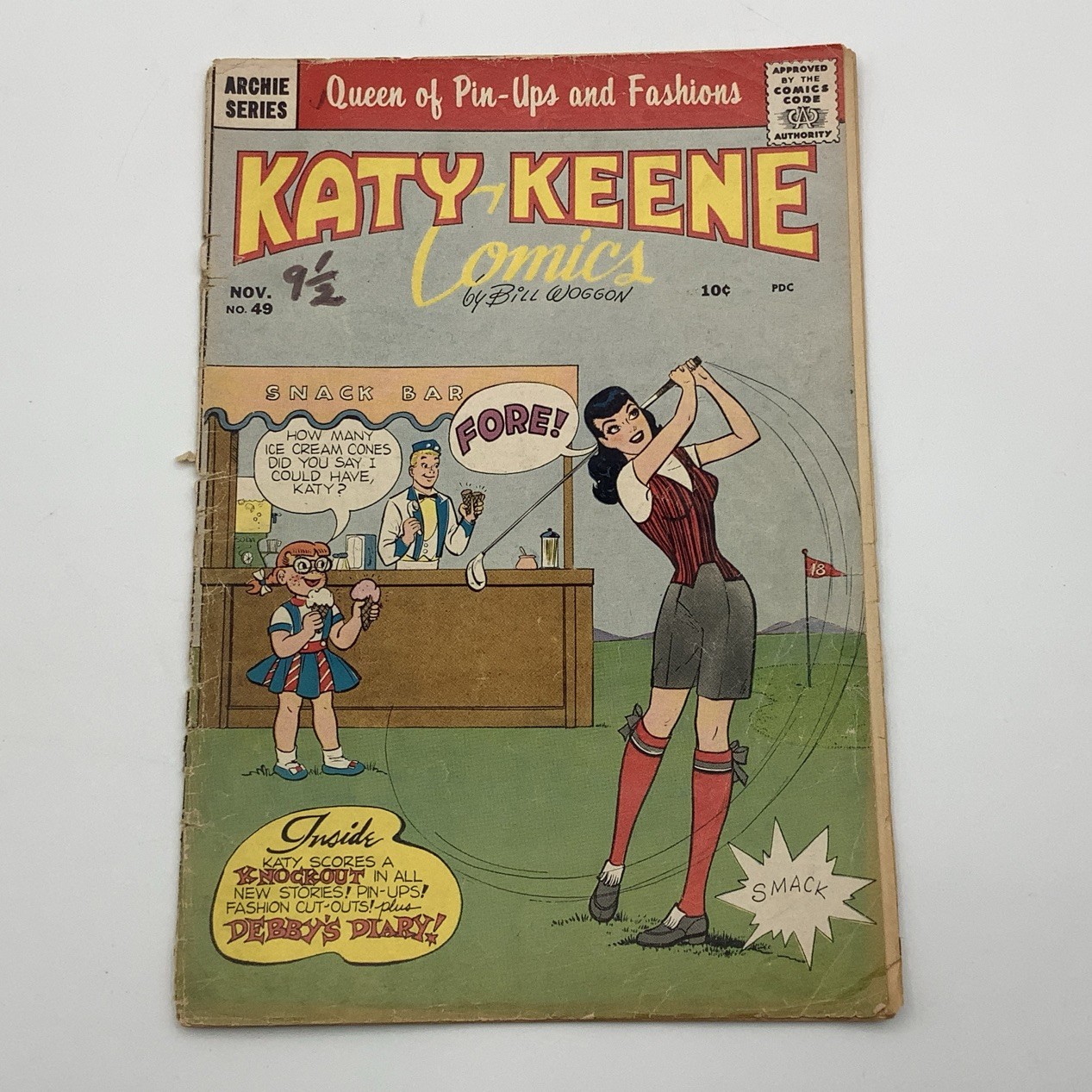 Katy Keene #49 Archie Comics 1959 Paper Dolls Pin-Ups Golf Cover