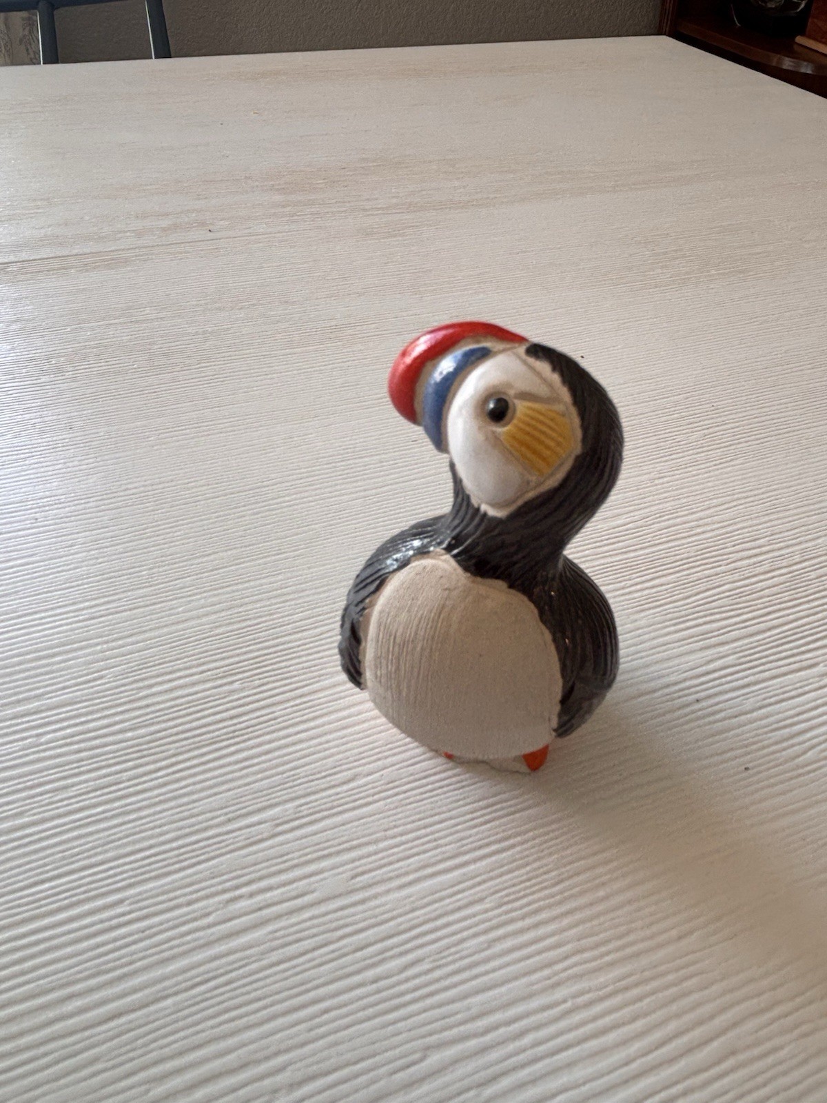 VTG Artesania Rinconada Ceramic Puffin Figurine Uruguay Signed AR Bird 3\