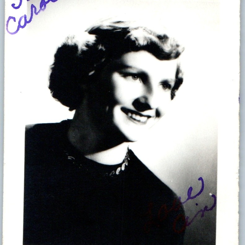 c1950s High School Girl Smiling Portrait Studio Photo Inscribed To Carol Cynthia