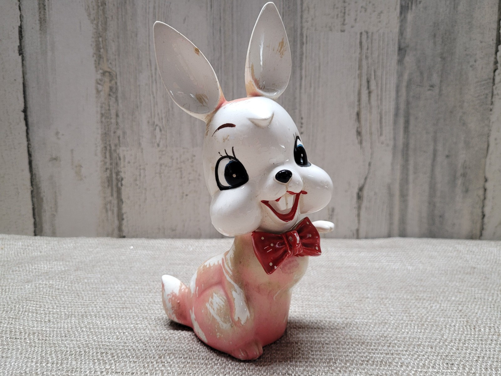 Vintage Kitschy Easter Bunny Arnart Rabbit Figurine Glazed Anthropomorphic MCM