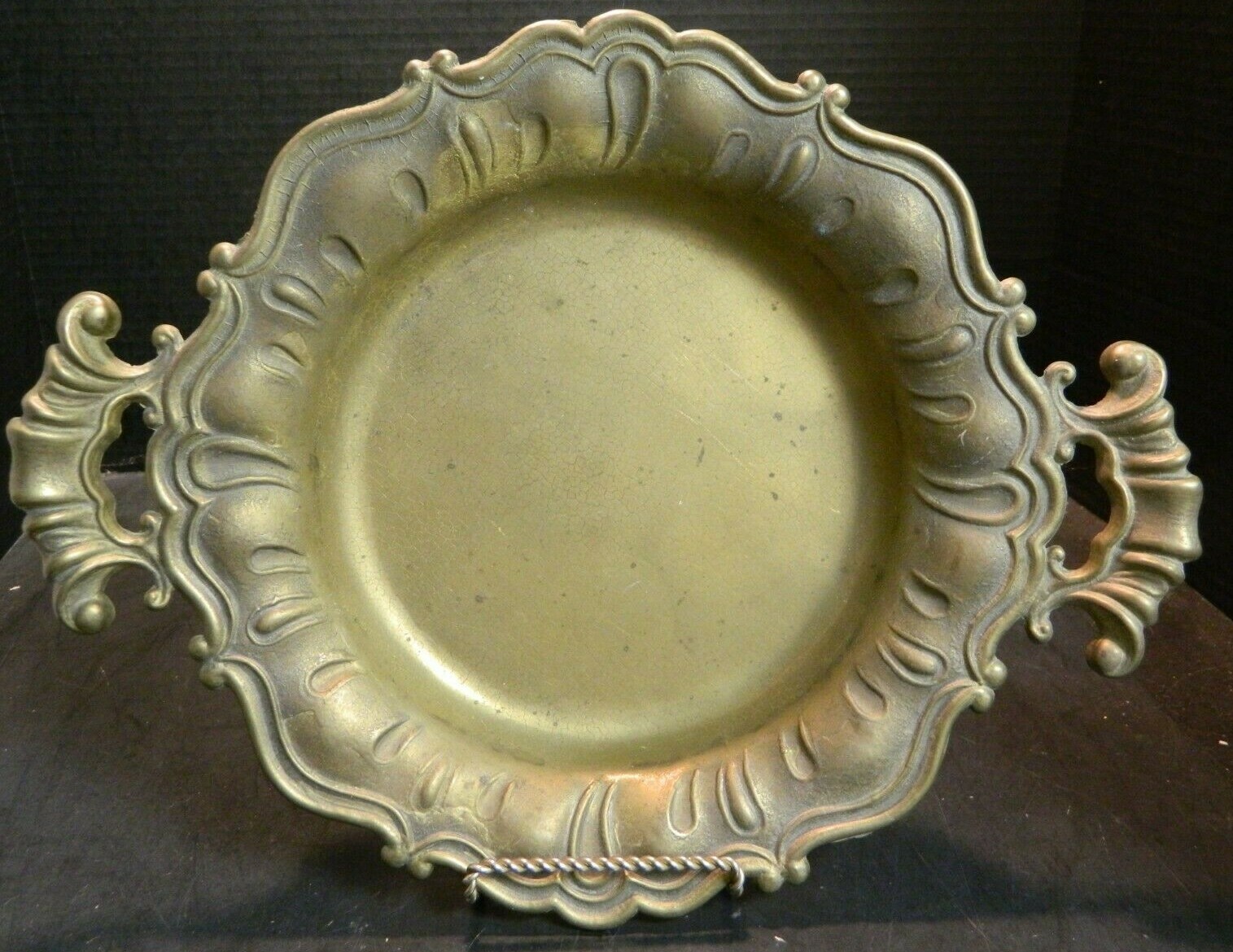 Vintage Italian Brass Double Handled Tray / Bowl 1.44\