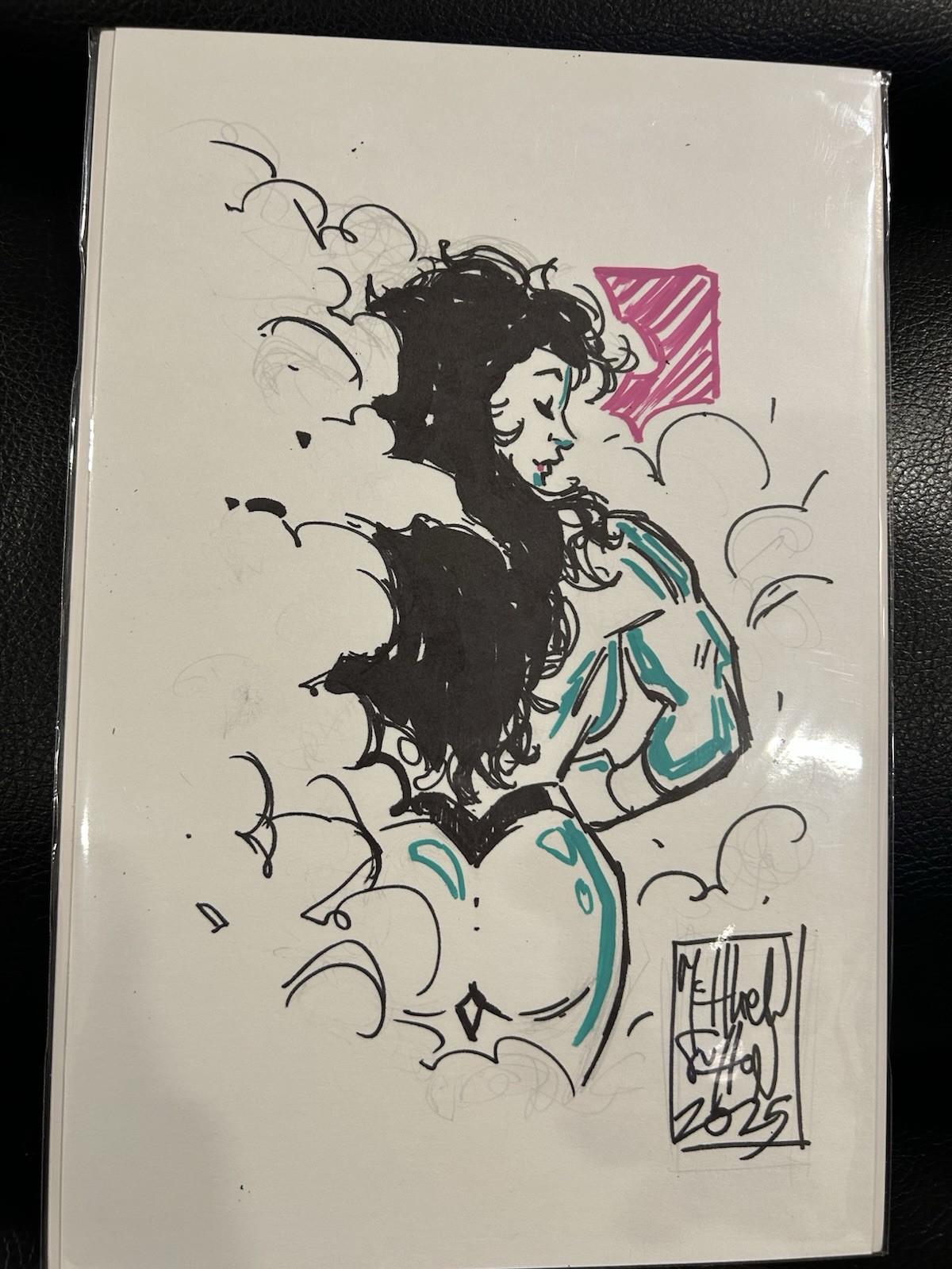 She-Hulk original sketch on comic board by Matthew Sutton Avengers With COA