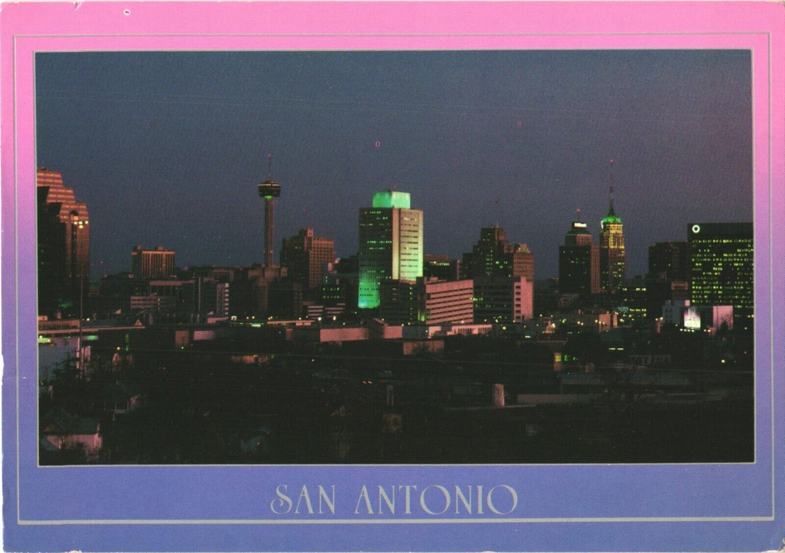 Beautiful San Antonio, Texas Skyline at Sunset, Showing Buildings Postcard