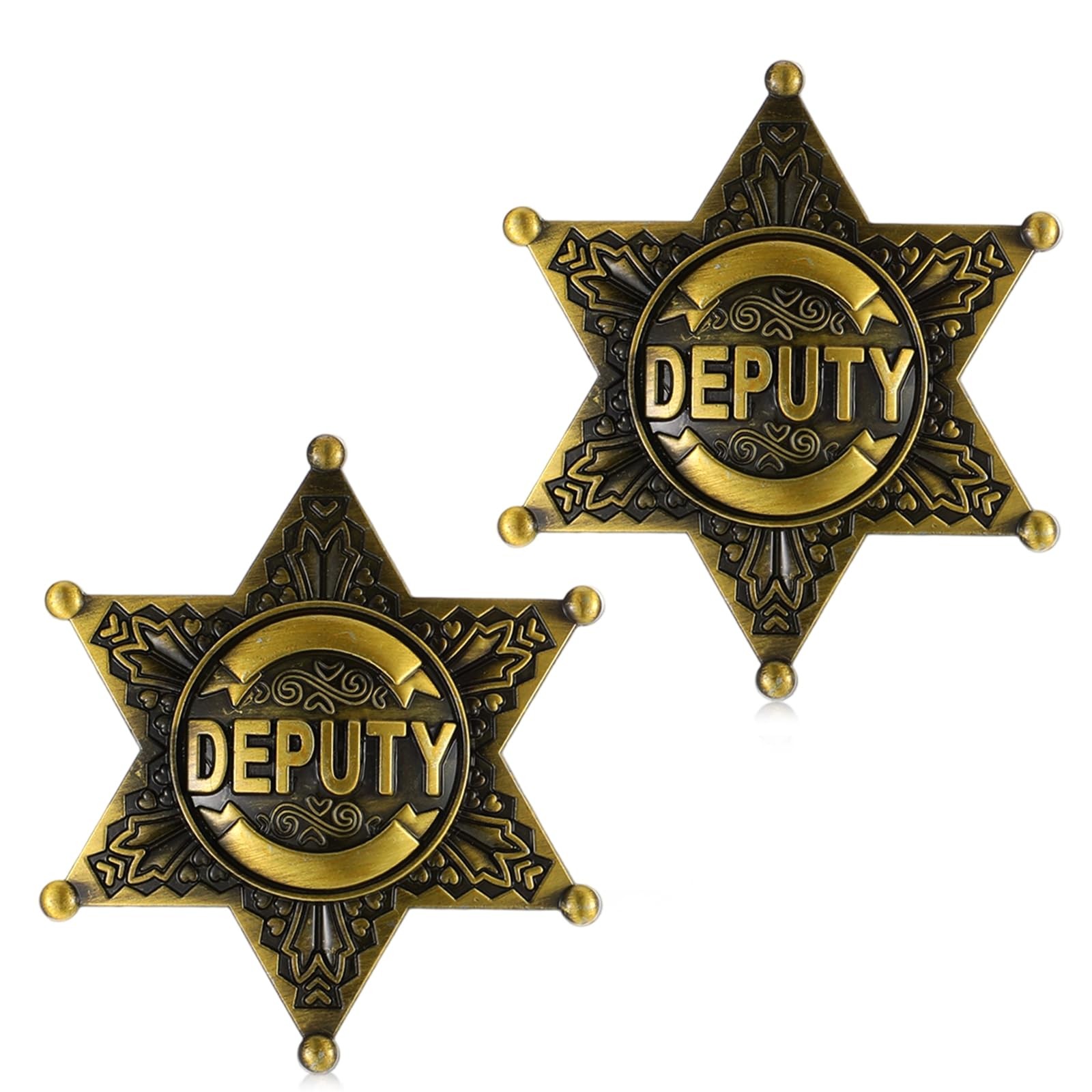 Amaxiu Sheriff Deputy Badge, Metal Western Sheriff Deputy Star Pin Brooch