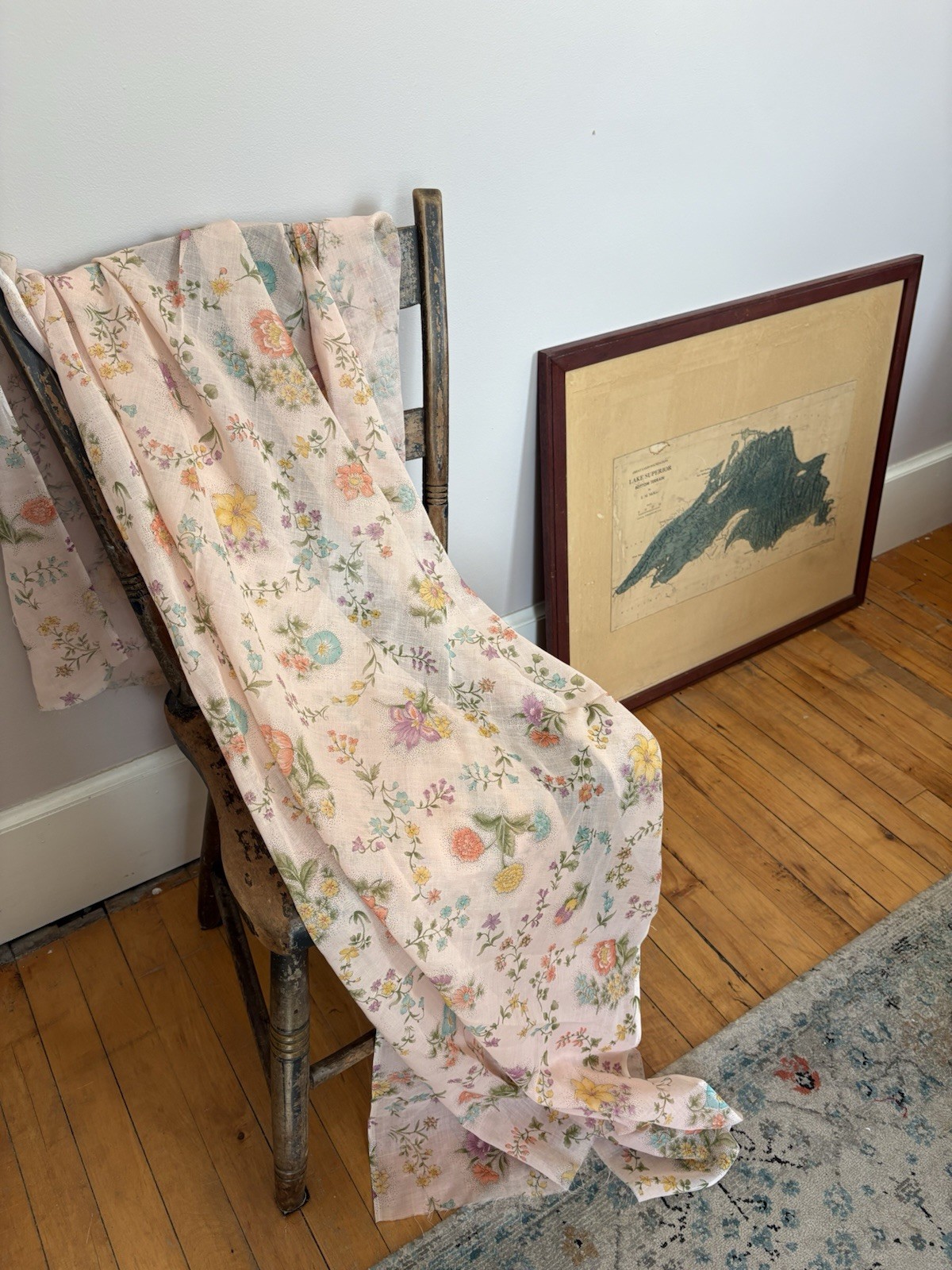 Vintage 2-yd 44” Romantic cottagecore ditsy floral print calico cotton fabric