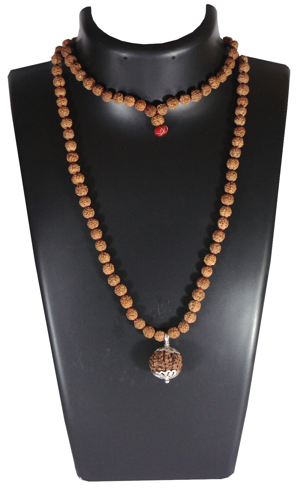 ShivaRatna 4 Mukhi Rudraksha (Nepal) + 109 Beads of Five Mukhi Rudraksha Mala