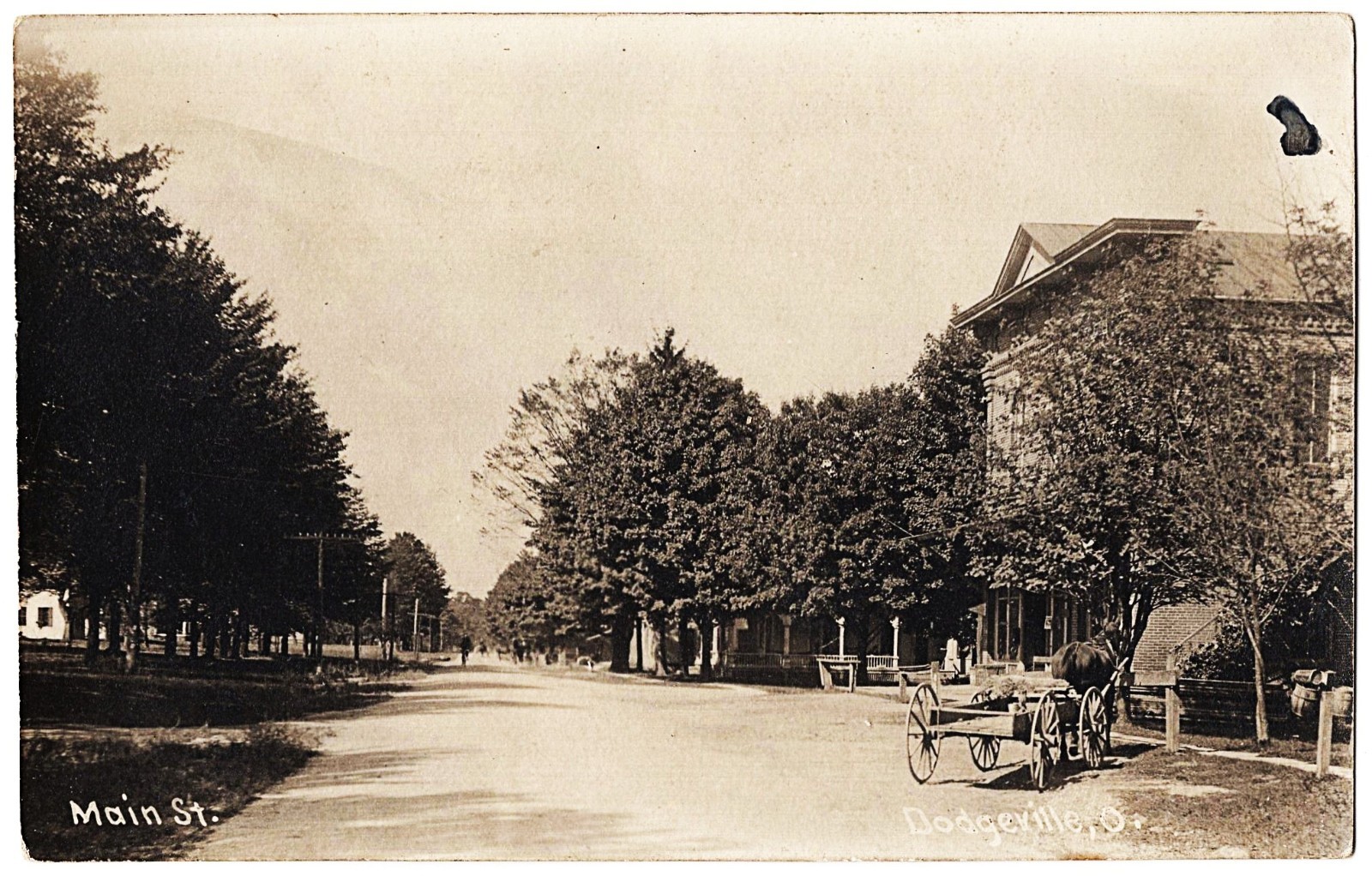 real photo Dodgeville OH - Main Street antique postcard RPPC