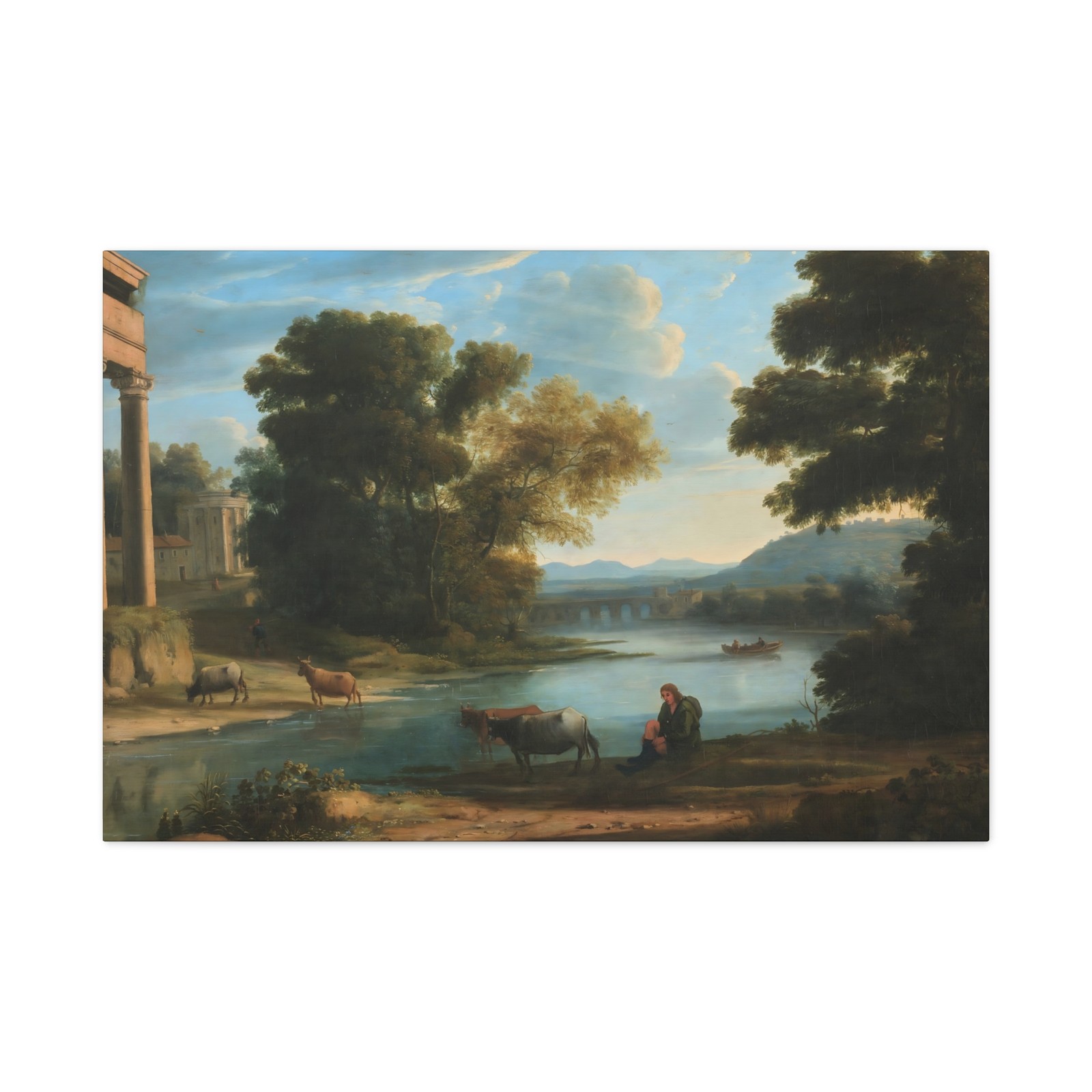 Claude (Lorrain, byname of Claude Gellée) - The Ford - Canvas Wall Art