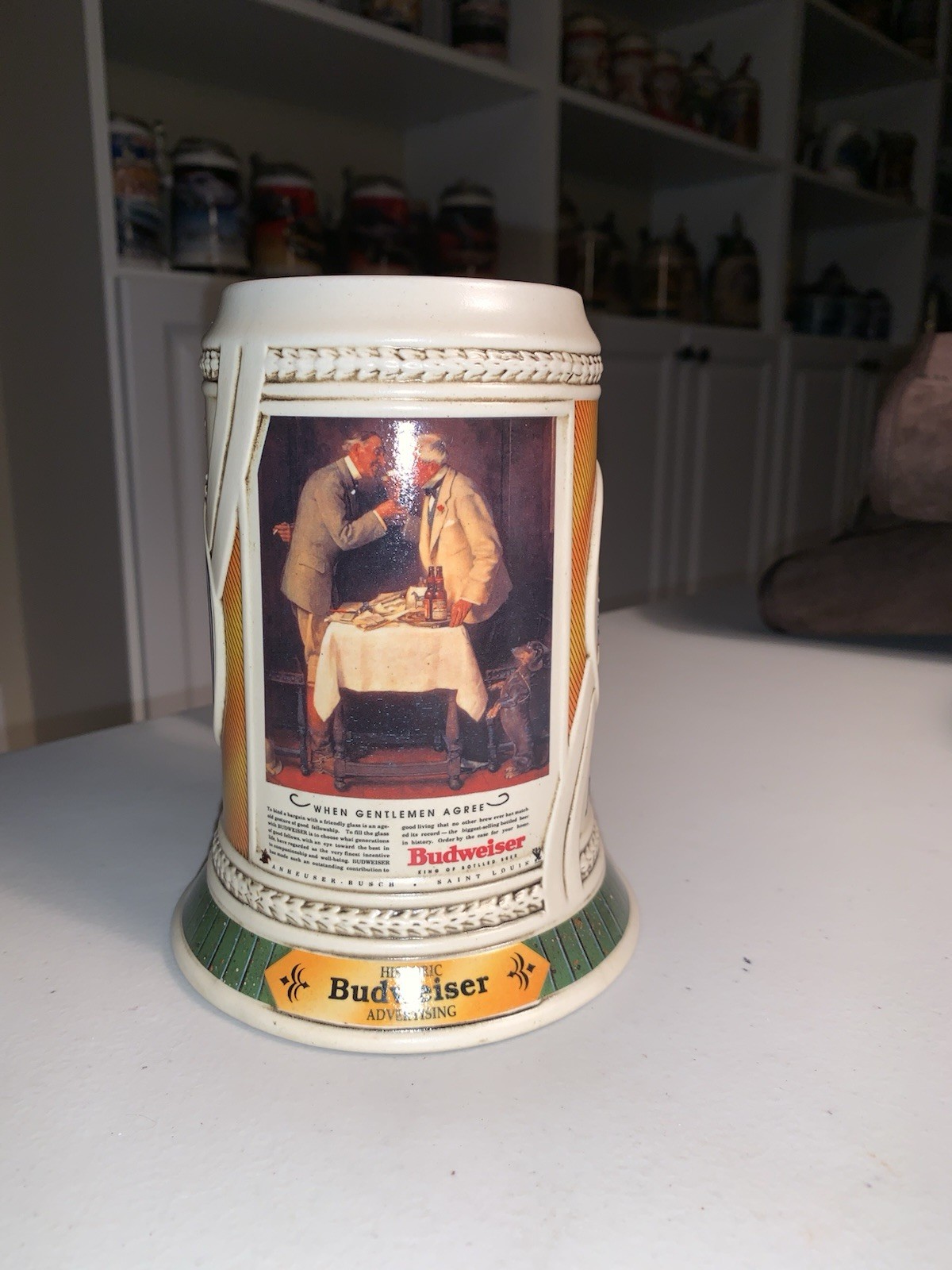 Anheuser Busch Budweiser 1998 “When Gentlemen Agree” Historic Advertising Stein