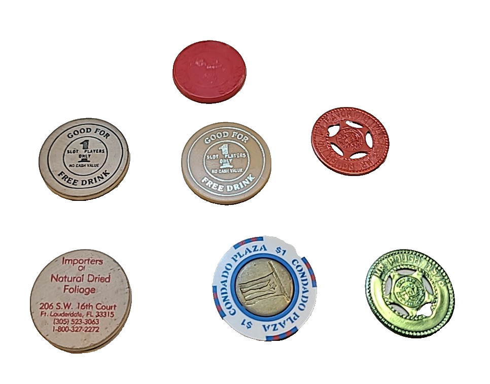 Reno NV Gold Dust Casino Obsolete Slot/Drink Tokens Exonumia – and More Lot of 7 Reno NV Gold Dust Casino Obsolete Slot/Drink Tokens Exonumia – and More Lot of 7