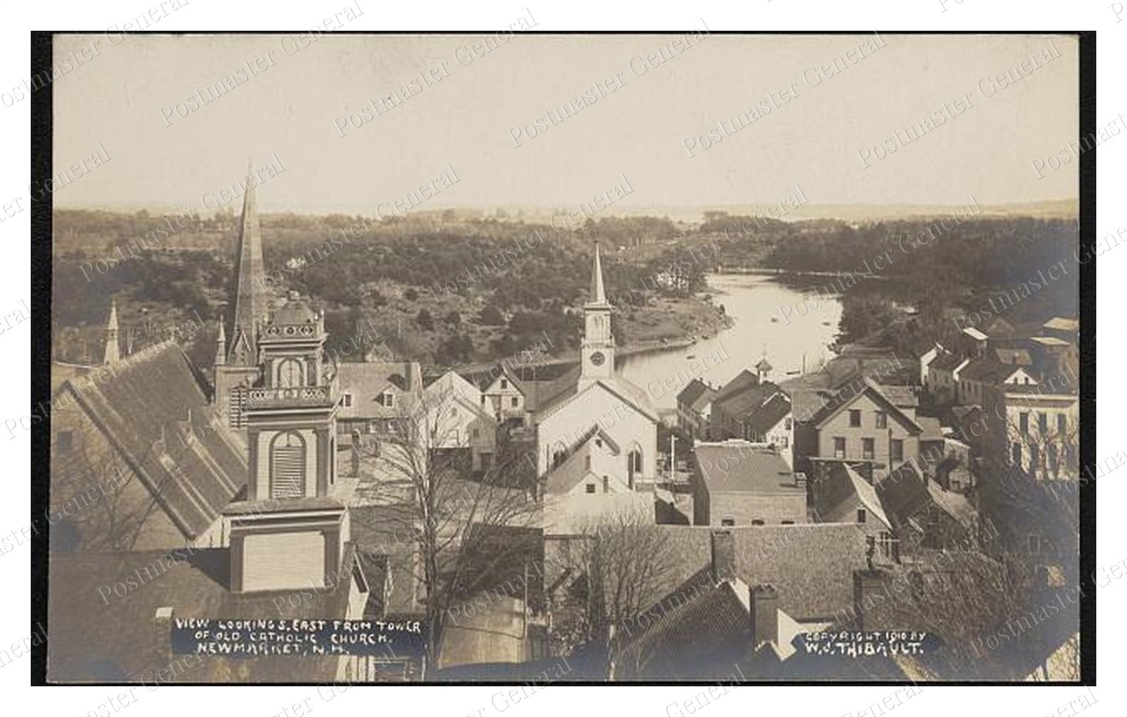 Newmarket New Hampshire Church View Standard Postcard COPY RPPC