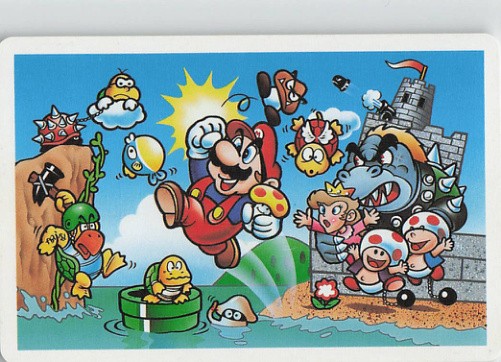 Vintage Super Mario Bros Playing Card 2 of Diamonds Japanese Menko