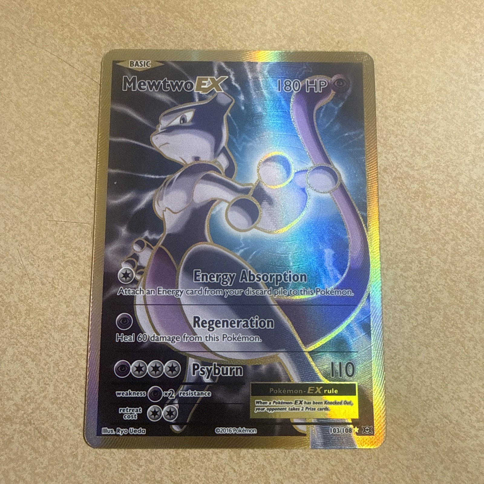 Pokémon TCG Mewtwo EX 103/108Full Art XY Evolutions EN 2016 180 HP NM