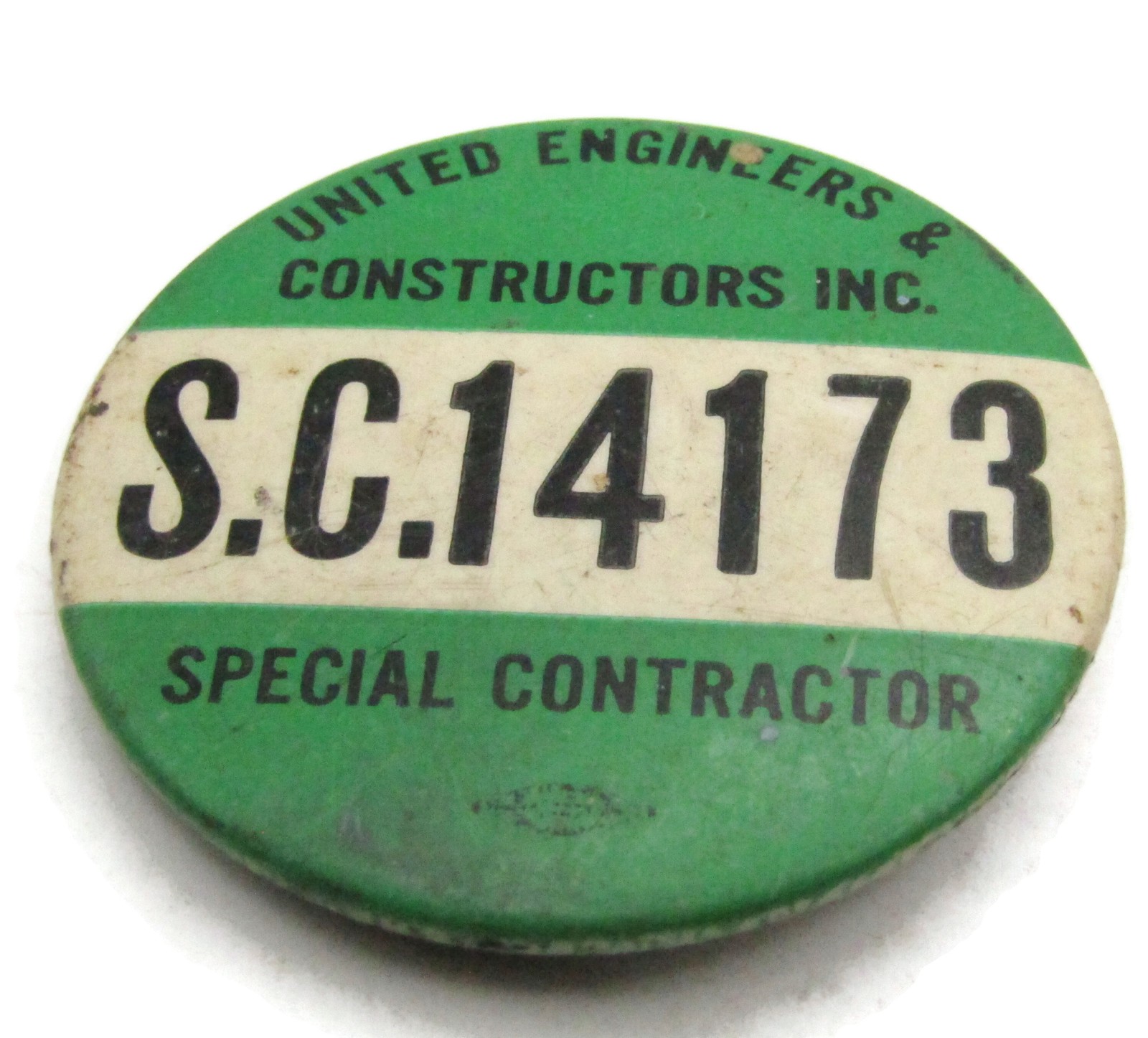 Vintage United Engineers  and  Constructors Inc. Special Contractor Badge Pin