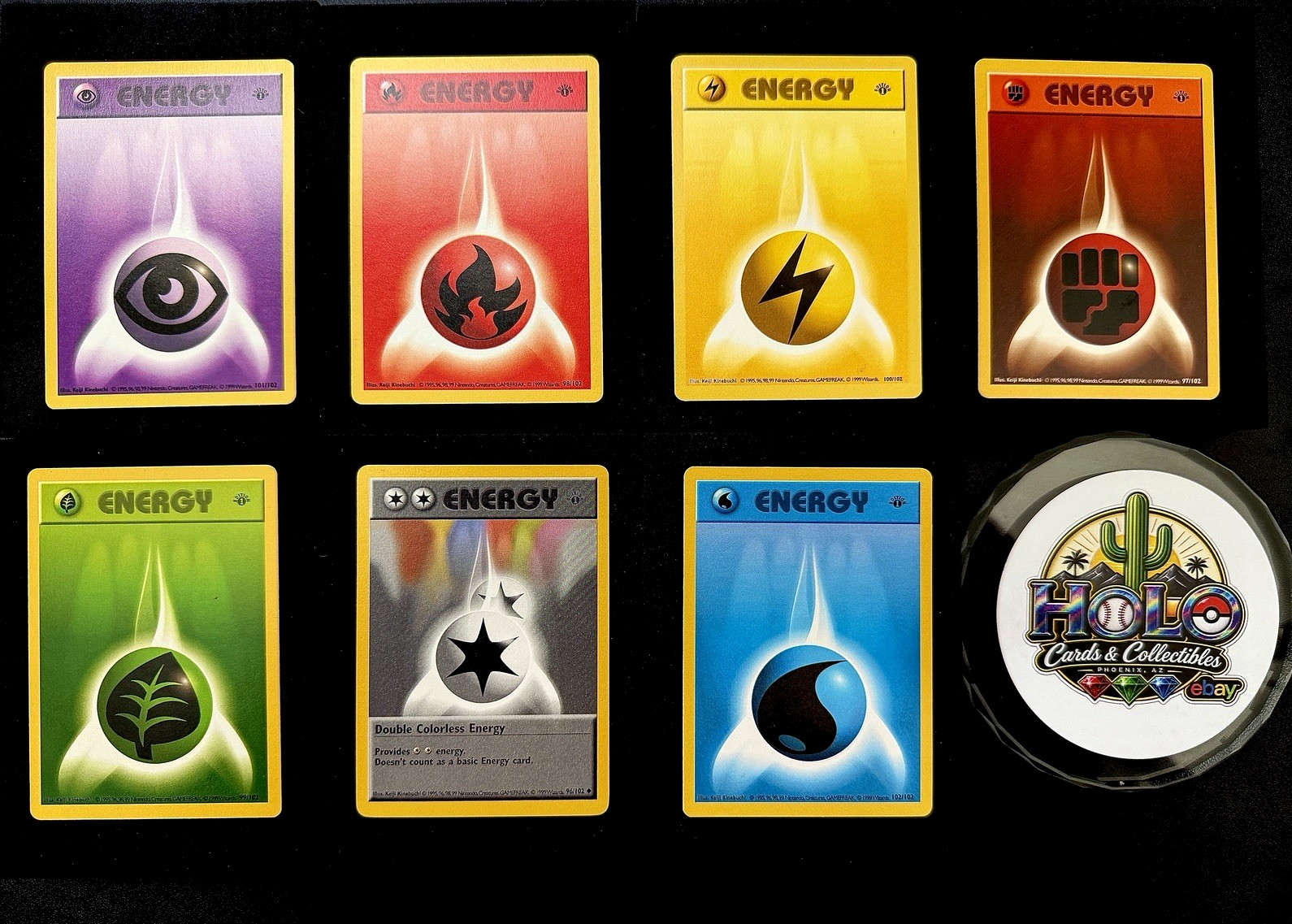 1ST EDITION Energy Card Bundle | 7 Cards - Unplayed | 1999 Pokémon Base Set