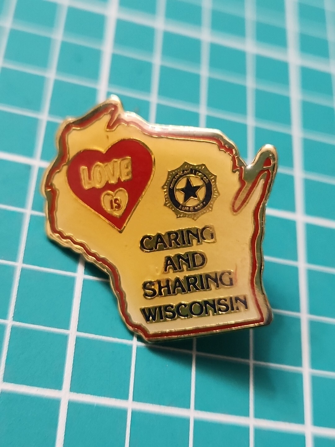 Vtg American Legion Auxiliary Wisconsin Gold Tone Lapel Pin