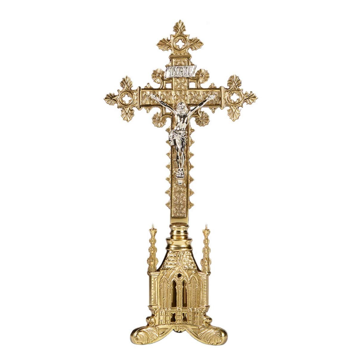 Sudbury Brass San Pietro Altar Crucifix, 17 1/2 Inch, Gold