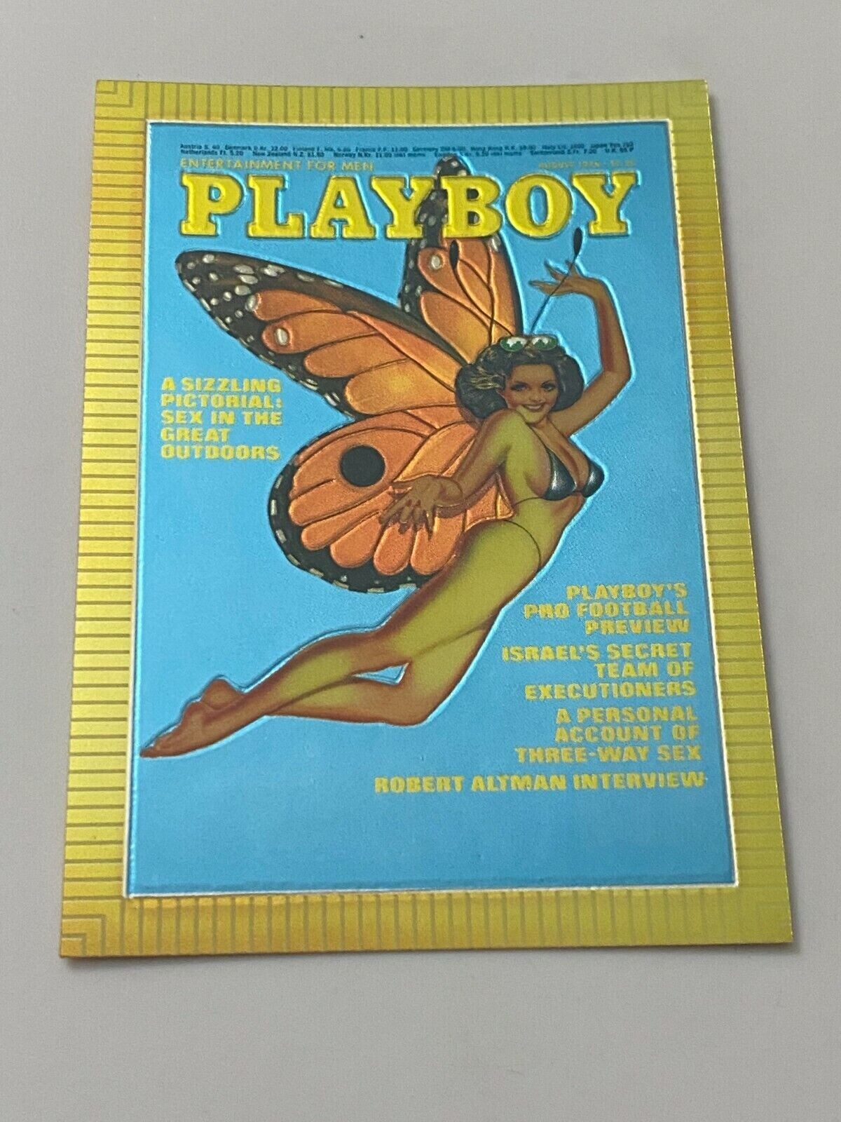 1995 Sports Time Inc Playboy Cover Chromium #52 Bunny Butterfly Girl August 1976