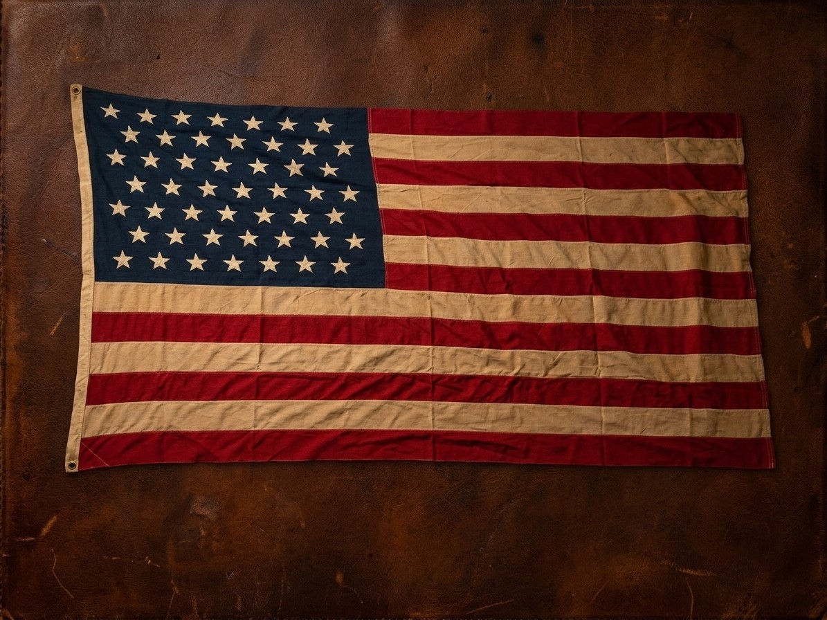 Vintage 49 star American flag Alaska era 1959-1960 cotton