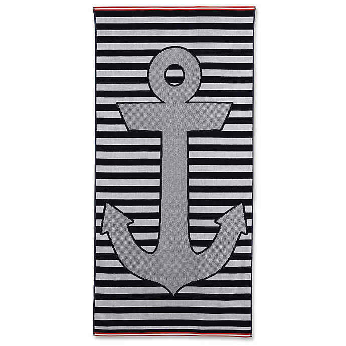 Stripe Anchor Beach Pool Towel in Blue 72\