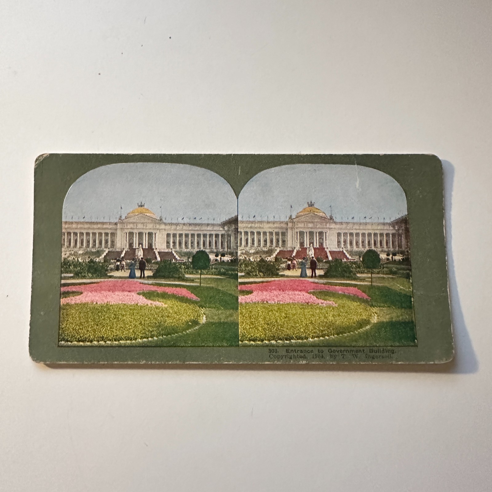 Entrance to The Government Building Antique Stereoview Card 5H6-5