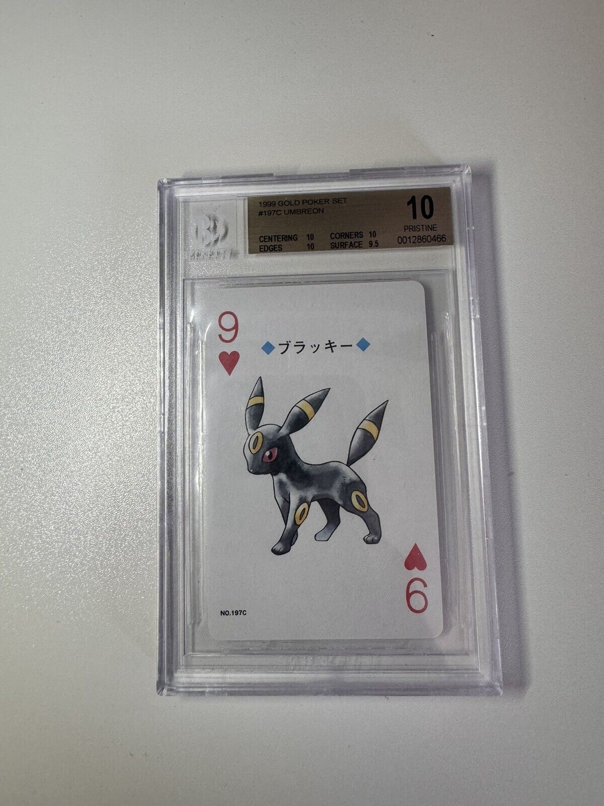 1999/2000 Pokemon Playing Card Poker Gold/Ho-oh Back Umbreon #197C Beckett 10