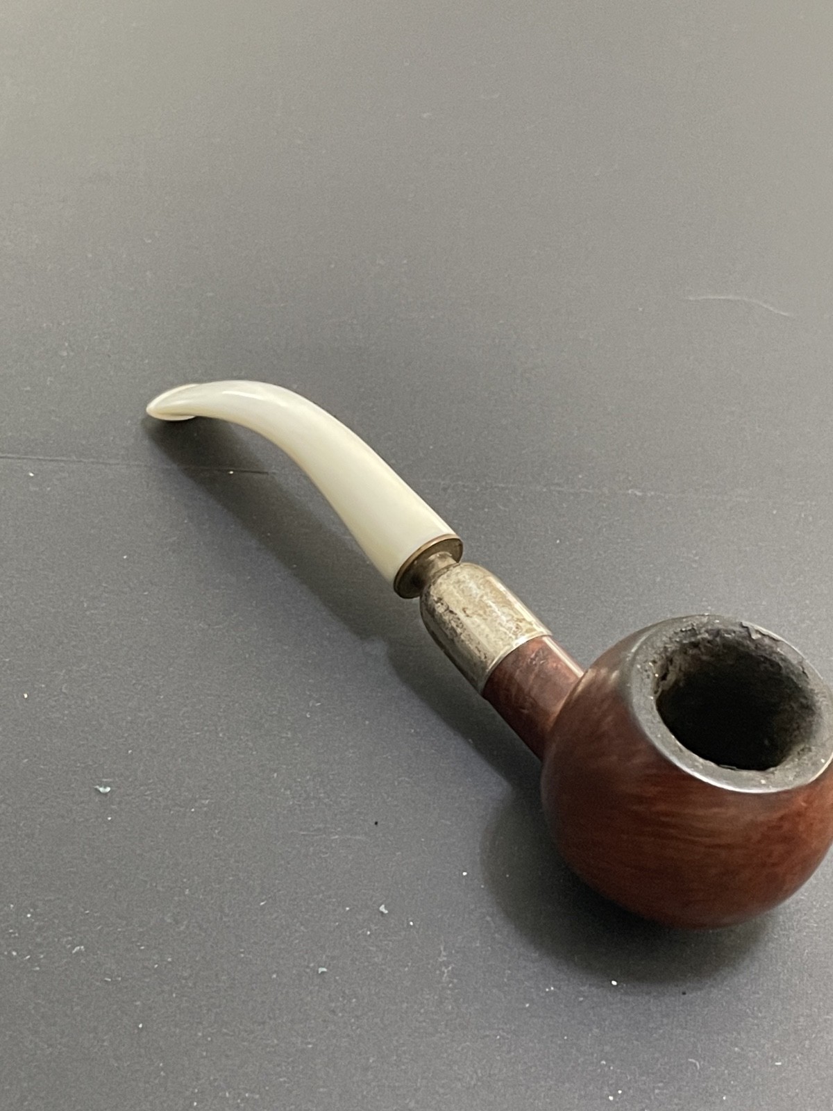 Vintage Comoy\'s De Luxe 503 Prince Briar Pipe HC Sterling Silver London
