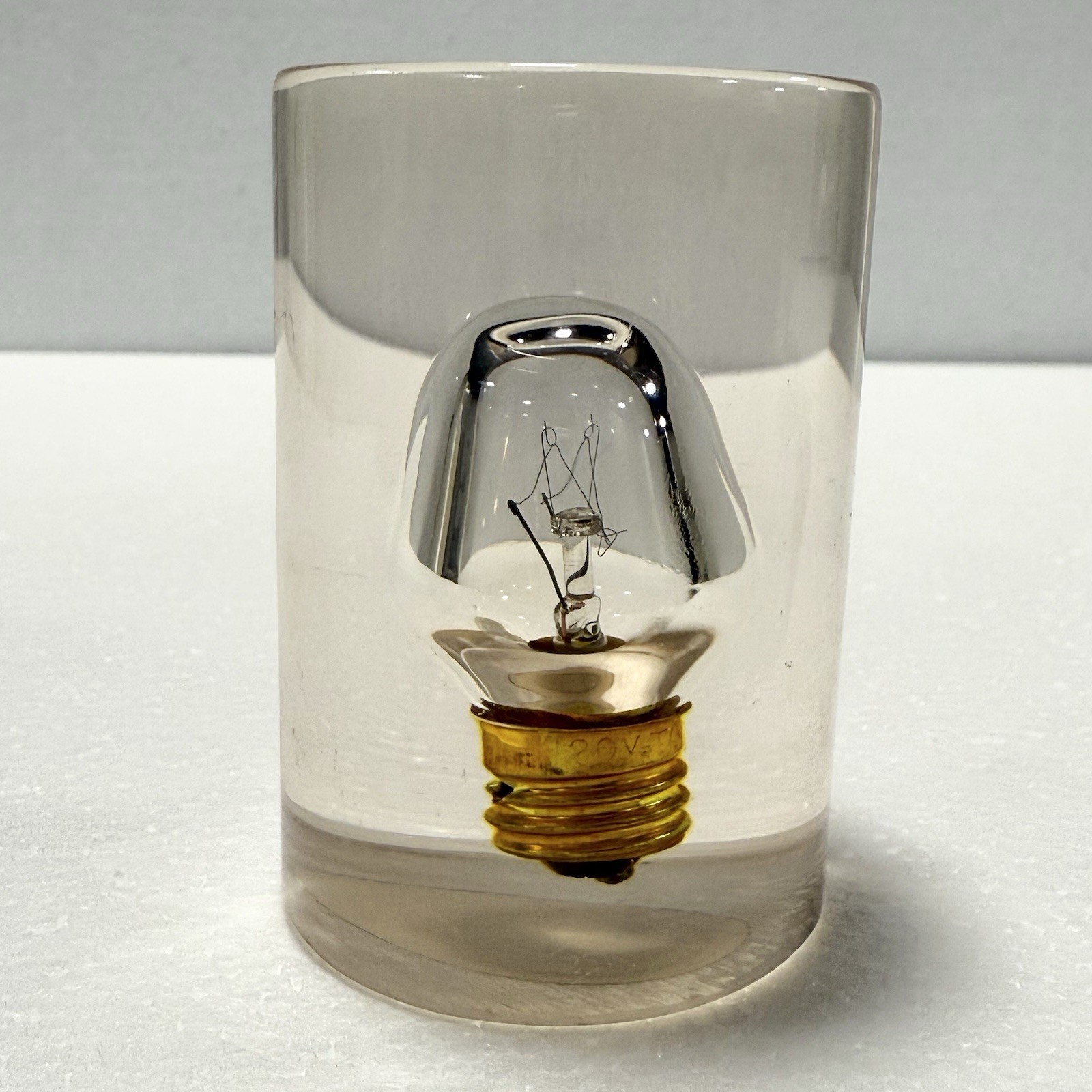 Daisyglas Light Bulb Lucite Resin paperweight hand-crafted Art Vintage Decor