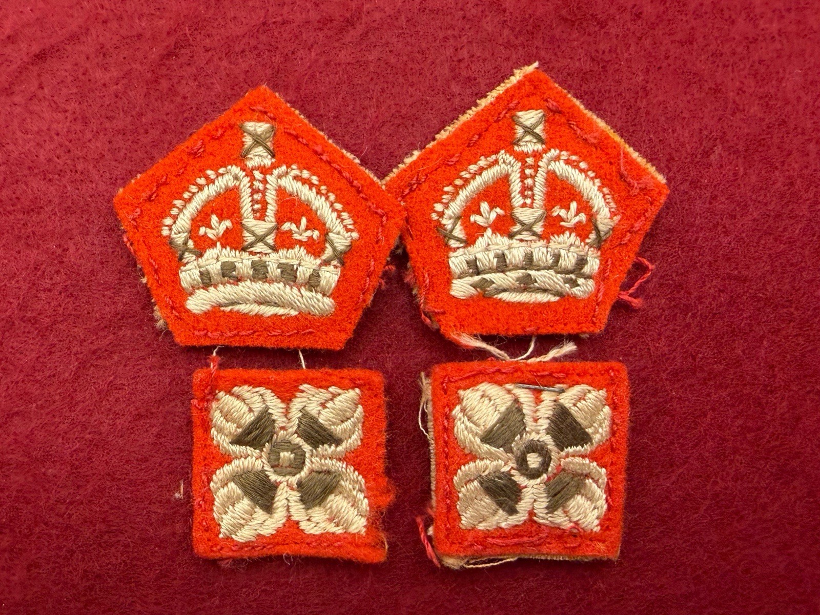 c. WW2 Original British Australian LIEUTENANT COLONEL Officer Rank Patches