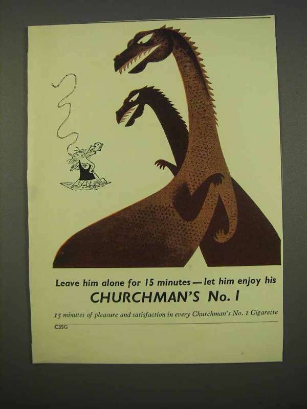 1955 Churchman's No. 1 Cigarette Ad - Leave Him Alone