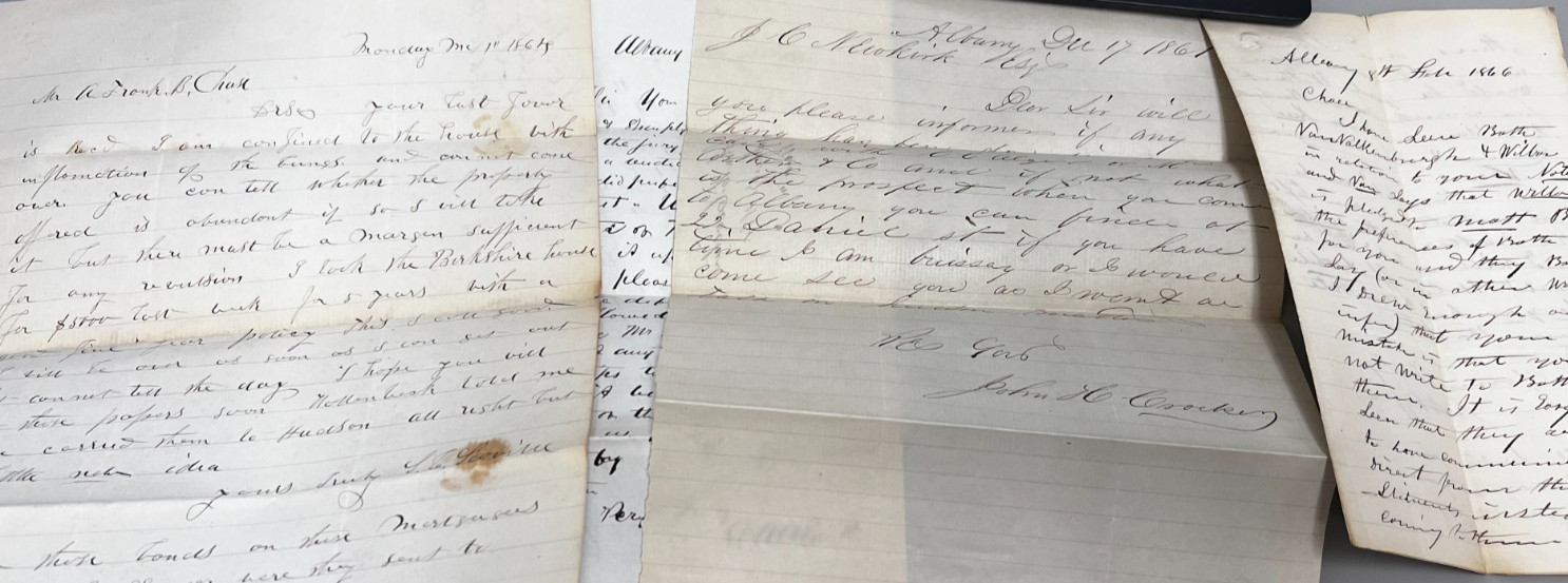 Lot of 4 Handwritten Signed New York Legal Letters from the 1860s