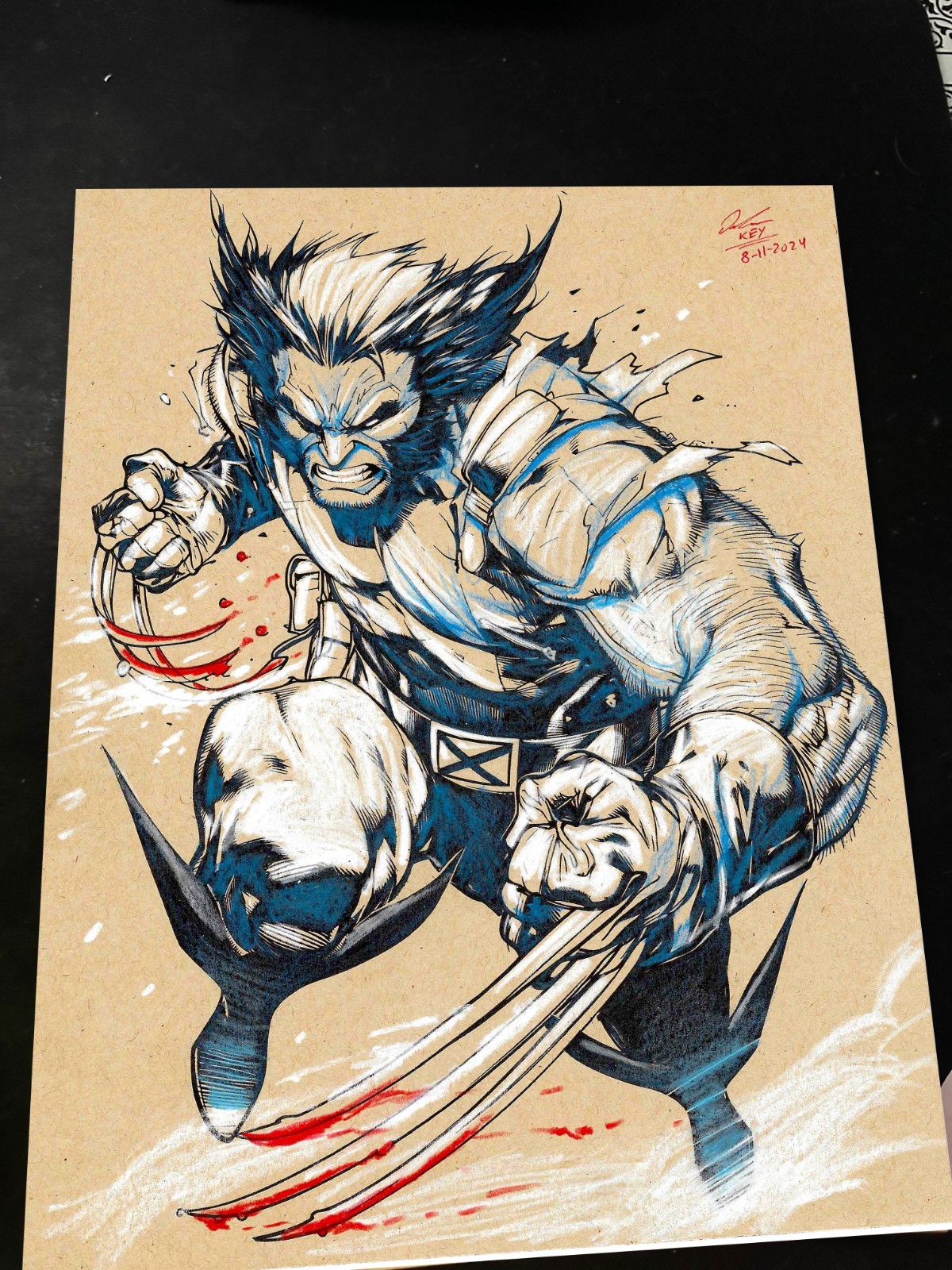 Wolverine X-Men Art Print Signed 8.5x11 | Art by Keyeske