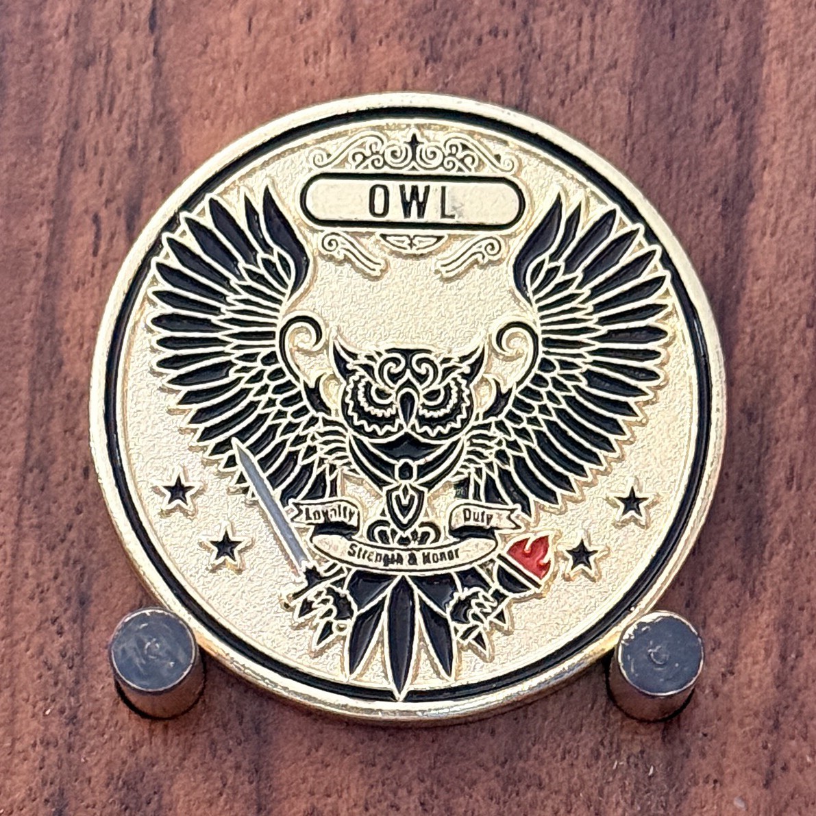 AOE Owl Loyalty Duty Honor Themed Challenge Coin  W#14
