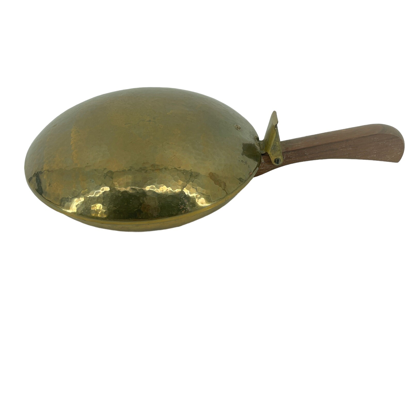 Vintage Tec-Craft Guild Copper Silent Butler Ashtray Brass Trim & Wooden Handle