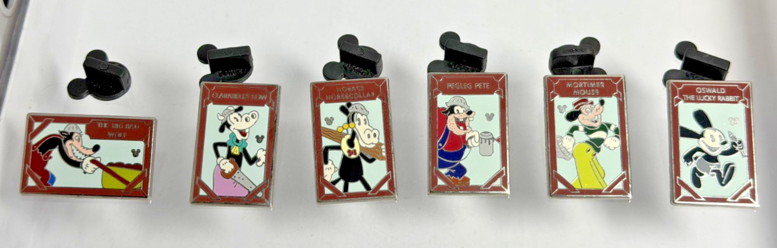 Disney DCA Construction Fence Series Pin Lot 6 Oswald Mortimer Horace Pete Wolf Disney DCA Construction Fence Series Pin Lot 6 Oswald Mortimer Horace Pete Wolf